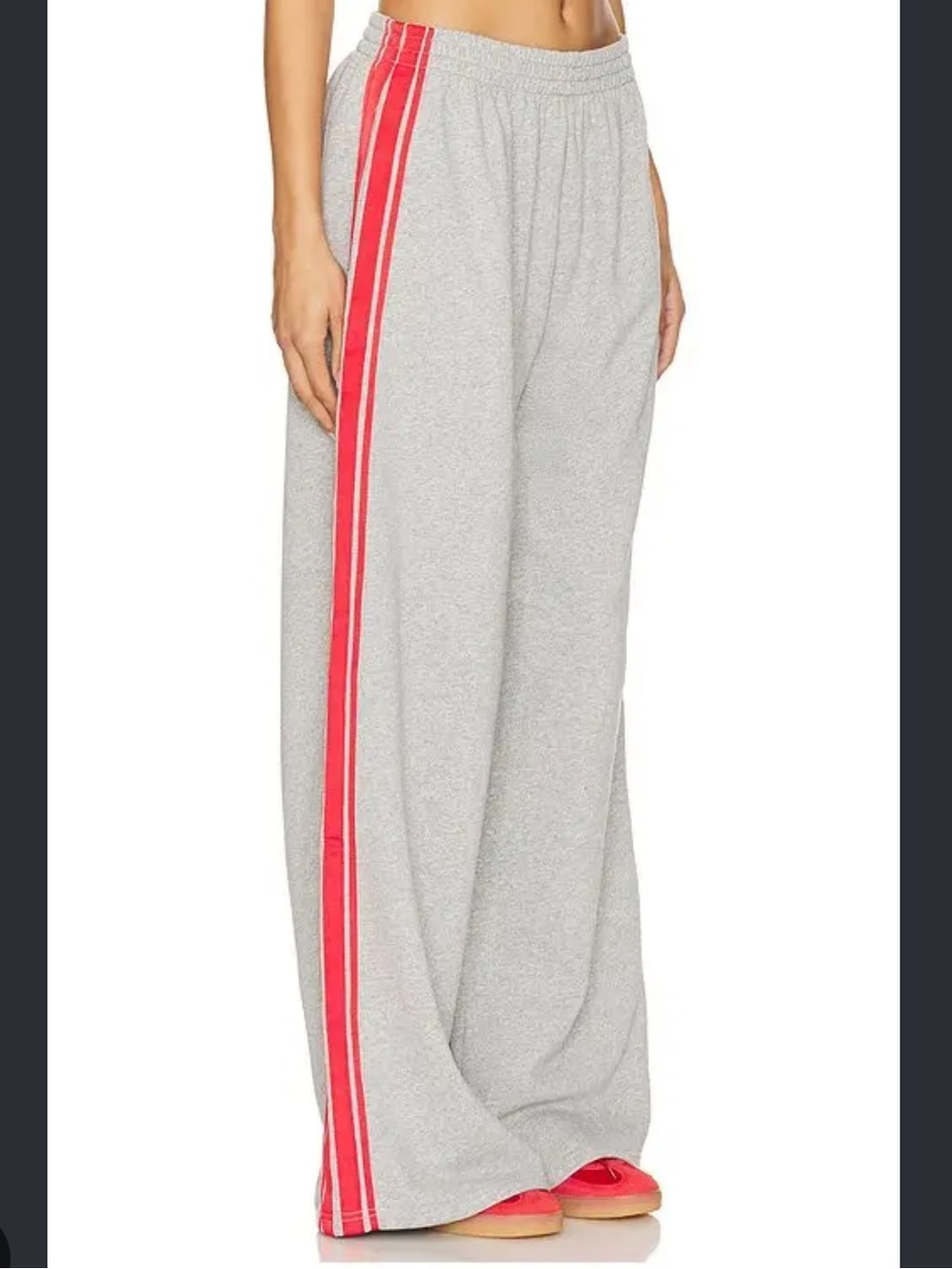 Lovers + Friends Walt Pant Gray Maxi Skirt with Coral Side Stripe